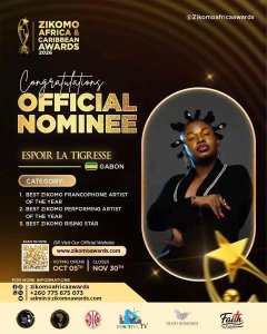 Zikomo African & Caribeans Awards&nbsp;: Espoir la Tigresse nommée dans trois catégories&nbsp;