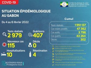Coronavirus au Gabon&nbsp;: point journalier du 6 février 2022
